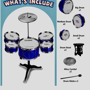 Children's Jazz Drum Set - Vibrant Blue